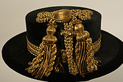 Headdress, silk, metal thread, Austrian